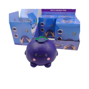 Jumbo blueberry squishy toy slow rising fruit stress relief fidget for sensory play