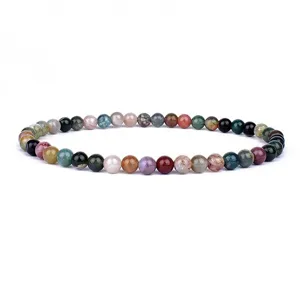 4mm natural stone beaded bracelet yoga agate bracelet multi color gemstone jewelry for women