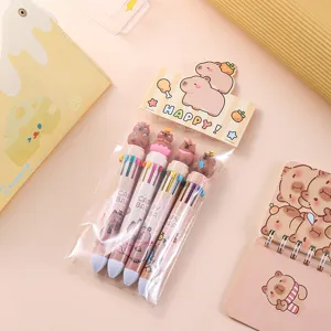 Simpatica penna a sfera multicolore Capibara, ideale per studenti per scrivere e disegnare.