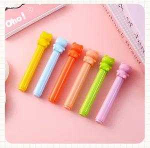 Detailed close-up of cute bear highlighters in vibrant colors, ideal for journals.