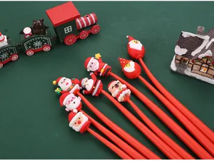 Christmas silicone gel pen cute cartoon Santa Claus student black signature stationery gift