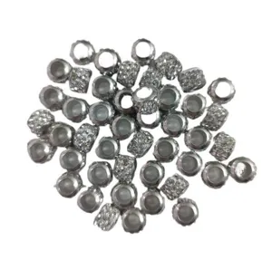 Silver rhinestone crystal spacer beads large hole charms for DIY bracelet jewelry making.