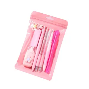 Macaron Color Stationery Cute Aesthetic Writing Pens Rulers Correction Tape School Supplies Student Gift Box