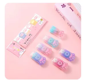Cute cat paw correction tape and sticky notes set, mini portable school stationery supplies.
