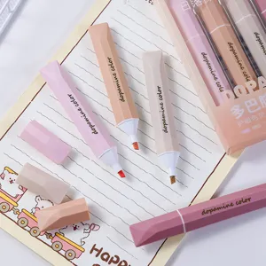 Morandi kleur esthetische markeerstiften set, grote capaciteit dubbele punt markers.