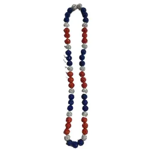 10mm red white blue crystal shamballa beaded necklace elastic stretch fashion jewelry for women