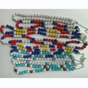 10mm Shamballa crystal rhinestone ball beaded necklace bracelet multi color fashion jewelry main