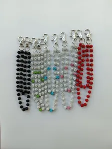 Stylish 8mm Rhinestone Shamballa Ball Pants Chain Sparkly Waist Pocket Chain Jewelry