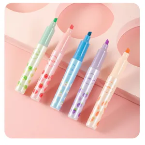 Creative fruit and vegetable highlighters set of 5 cute aesthetic marker pens for students school
