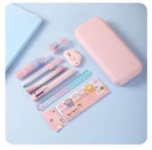 Gradient stationery set high-value student pencil case cute multi-functional learning supplies box