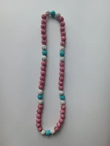 10mm AB Clay Rhinestone Ball Elastic Shamballa Necklace Colorful Beaded Jewelry