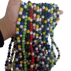 10mm colorful clay rhinestone Shamballa beads strands for DIY jewelry making crafts supply