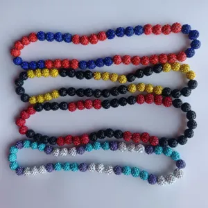 12mm clay pave disco ball bead Shamballa necklaces in multiple color combinations