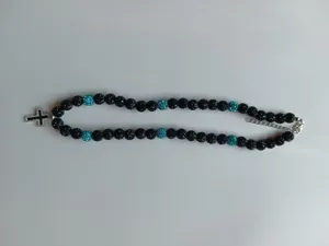 10mm clay rhinestone ball cross necklace beaded jewelry fashion accessory for women