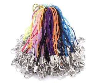 Colorful phone lanyard strap DIY jewelry accessory with metal lobster clasp and tube