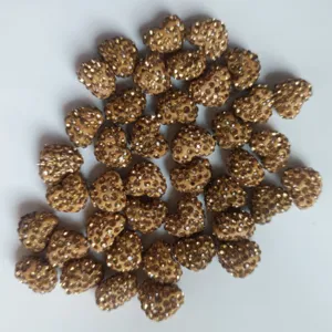 12x14mm Halb-Loch Strass Herz Perlen Ton Pave Kristall DIY Schmuck Anhänger Herstellung