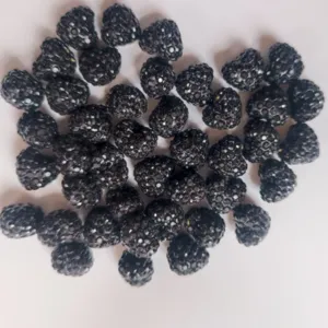 Schwarze Strass Herz Perlen 12x14mm halbgebohrt Ton Diskokugel Anhänger Schmuckbau