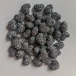 12x14mm Halb-Loch Strass Herz Perlen Ton Pave Kristall Anhänger für DIY Schmuckherstellung.