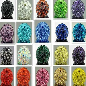 Bunte Ton-Shamballa-Perlen mit Strass für DIY Schmuckherstellung, glitzernde Kristallkugeln.