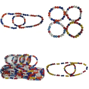 10mm Clay Rhinestone Ball Shamballa Necklace Bracelet Set Sparkling Elastic Jewelry
