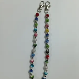 Colorful rhinestone clay ball jeans chain hip hop waist chain stylish decorative bag chain