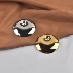 European American Fashion Stainless Steel Round Ripple Brooch For Women High Grade Mirror Polished Gold Silver Metal Apparel Pin Jewelry Gift