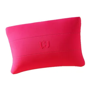 Leuchtend pinke Neopren-Kosmetiktasche mit großem Fassungsvermögen für unterwegs