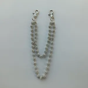 Rhinestone Shamballa Bead Pants Chain Hip Hop Waist Chain Double Layer Rhinestone Bag Hanging Chain Body Jewelry