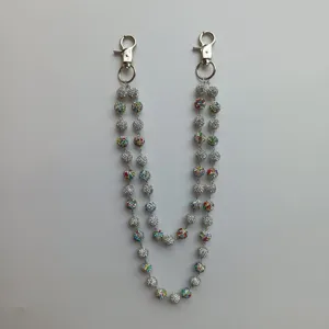 Multi-strand rhinestone bead chain stylish pants chain sparkling crystal bag hanging chain.