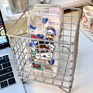 Ijzerdraad opbergmand desktop organizer voor thuis studentenkamer cosmetica en kleine artikelen.