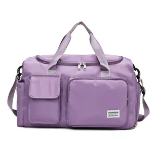 Large Capacity Outdoor Sports Gym Bag For Women Men Dry Wet Separation Travel Duffel Bag With Independent Shoe Compartment Waterproof Oxford Cloth Training Fitness Weekend Bag