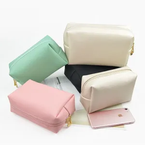 Women Portable Octagonal Makeup Bag Large Capacity Waterproof PU Leather Travel Toiletry Organizer Solid Color Cosmetic Pouch