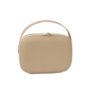 Trousse de toilette portable en EVA avec poignée kaki pour un rangement de voyage