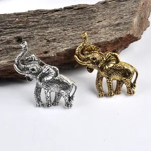 Vintage Legering Olifant Brosche Schattige Antiek Zilver Brons Dier Reversspeld Voor Pak Jas Mode Sieraden Accessoire Voor Dames Heren