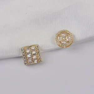 Fashion Magnetic Brooch Copper Zirconia Inlaid Anti-exposure Buckle Hijab Pin No Piercing Jewelry Gift For Women