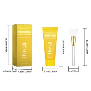 Coffret masque peel-off au calendula Hoygi avec pinceau, soin nettoyant 100g.