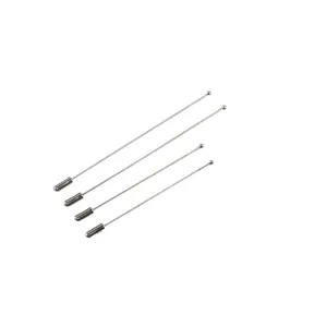 Minimalistische silberne Kugelkopfnadeln in vier verschiedenen Längen für Schmuck.