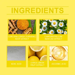 HOYGI exfoliating cleansing pads detail showing natural turmeric, kojic acid, and vitamin C.