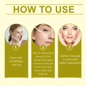 Step-by-step instruction guide for facial and body skincare oil application process.