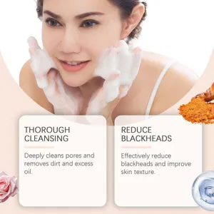 Turmeric Brightening Facial Cleanser Deep Pore Cleaning Moisturizing Hydrating Gentle Face Wash For Women