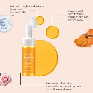 EELHOE Brightening Facial Cleanser with Turmeric and Rose Water, Deep Pore Cleansing 100ml