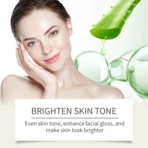 Aloe vera toner detail showing nourishing and brightening skin effects with smooth texture.