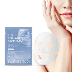 Detail view of Jaysuing bio-collagen face mask sheet with moisturizing and firming formula.