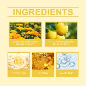 Infographie détaillée de la liste des ingrédients du masque facial avec extraits naturels.