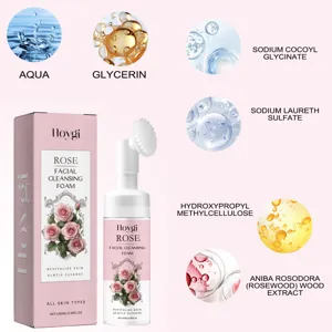 Schiuma detergente viso alla rosa Hoygi 100ml pulizia profonda pori idratante delicata cura