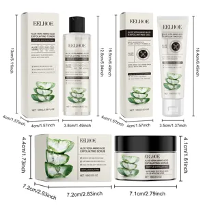 Série exfoliante d'acides aminés d'aloe vera EELHOE gel gommage nettoyant avec dimensions.