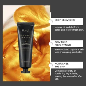 Masque peel-off d'or Hoygi au collagene pour un nettoyage en profondeur et un teint eclatant.