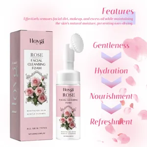 Hoygi Mousse Detergente Viso alla Rosa 100ml pulizia delicata per tutti i tipi di pelle.