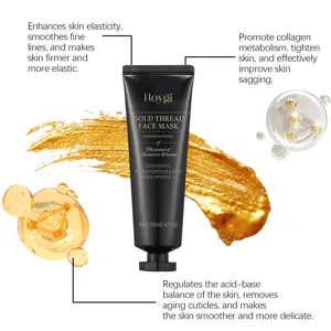 Masque visage peel-off fil d'or Hoygi 70g soin hydratant et anti-âge pour la peau.