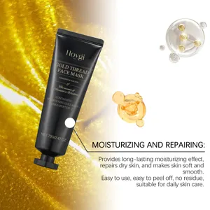 Masque visage peel-off fil d'or Hoygi 24K, 70g soin hydratant et reparateur pour la peau.